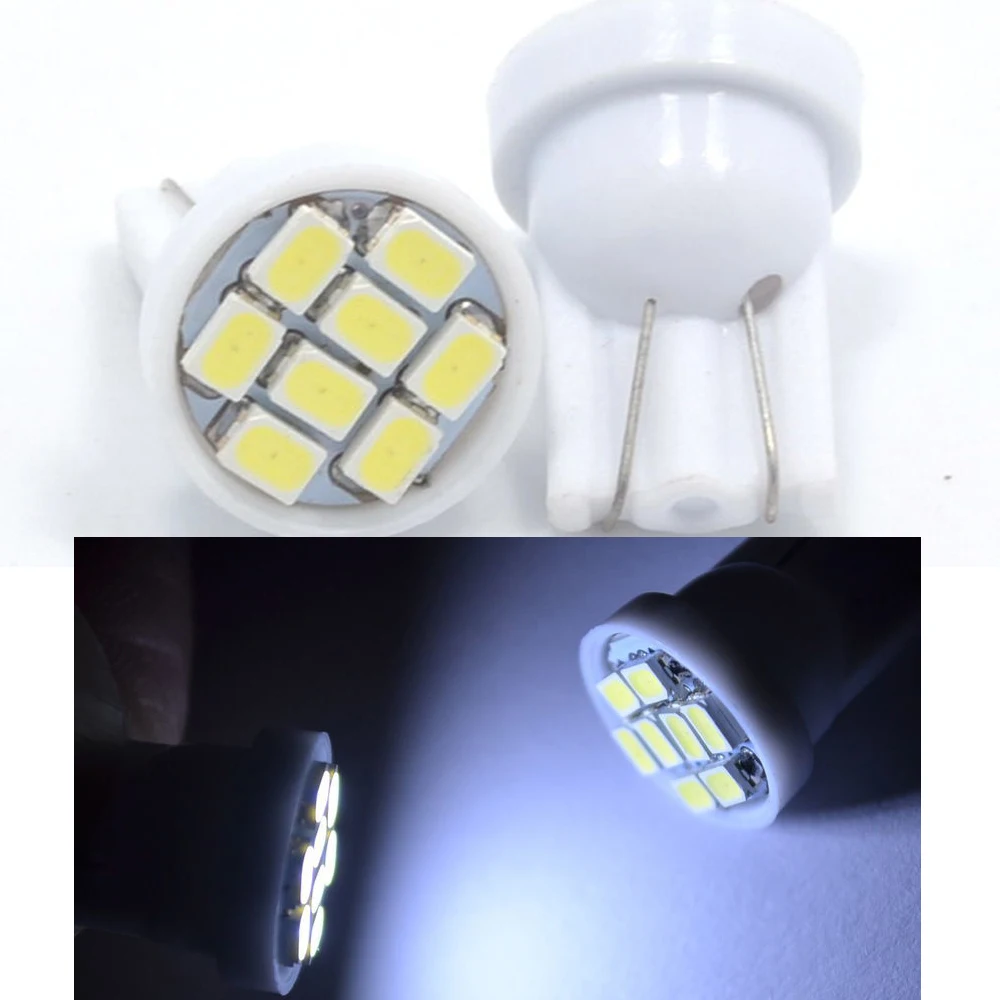 

10 шт. 8 SMD 1206 8 светодиодов 8SMD Автомобильная широкая Лампа 194 168 192 W5W 3020 автомобильное освещение с клиновидным цоколем 12 В постоянного тока рекламная Светодиодная лампа