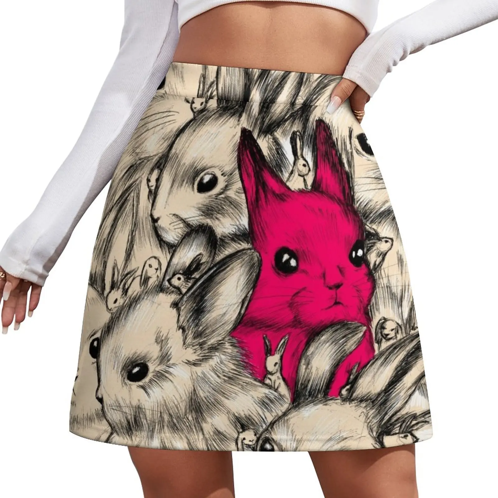 BUNNIES GALORE! Mini Skirt mini skirts fairy grunge Female skirt oud galore