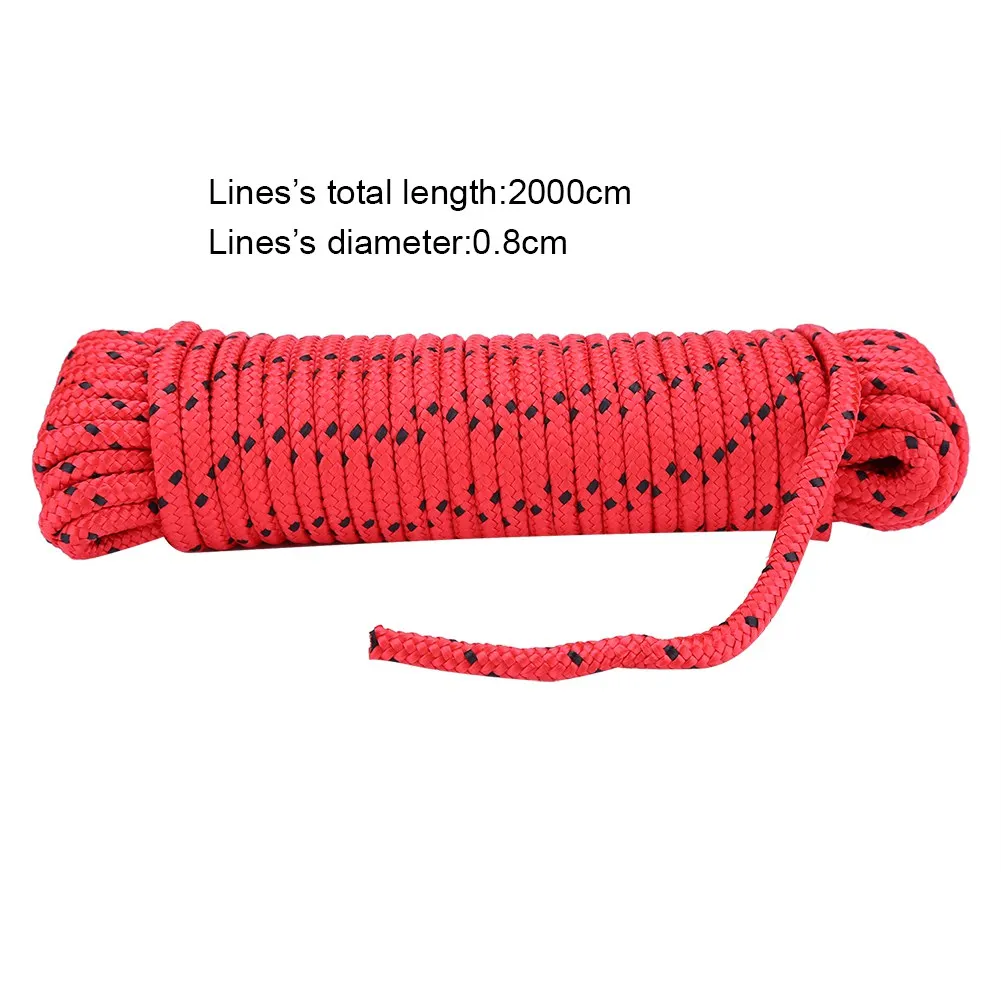 20M Outdoor Climbing Safety Rope 8mm Diameter High Strength Survival Paracord Safety Rope Cord Hiking Tree Wall Climbing Gear