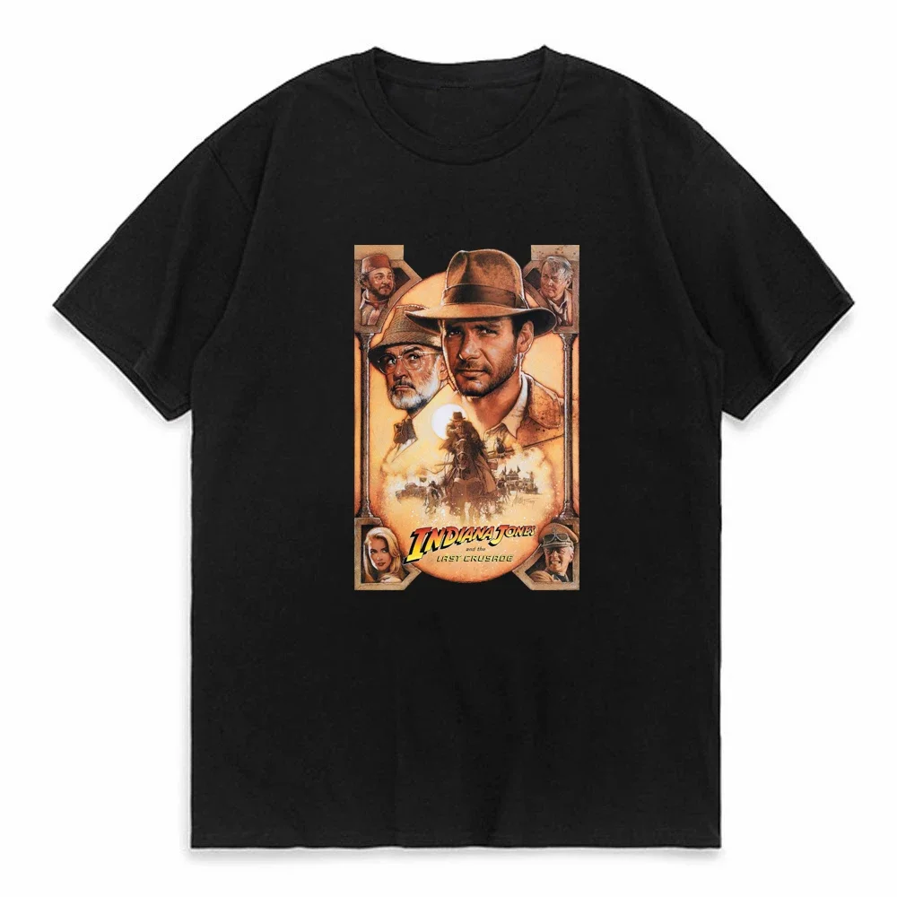 

Indiana Jones and The Last Crusade Tshirts Movie Poster Print Red Dead Redemption Classic T Shirt Men Ostern Day Tee