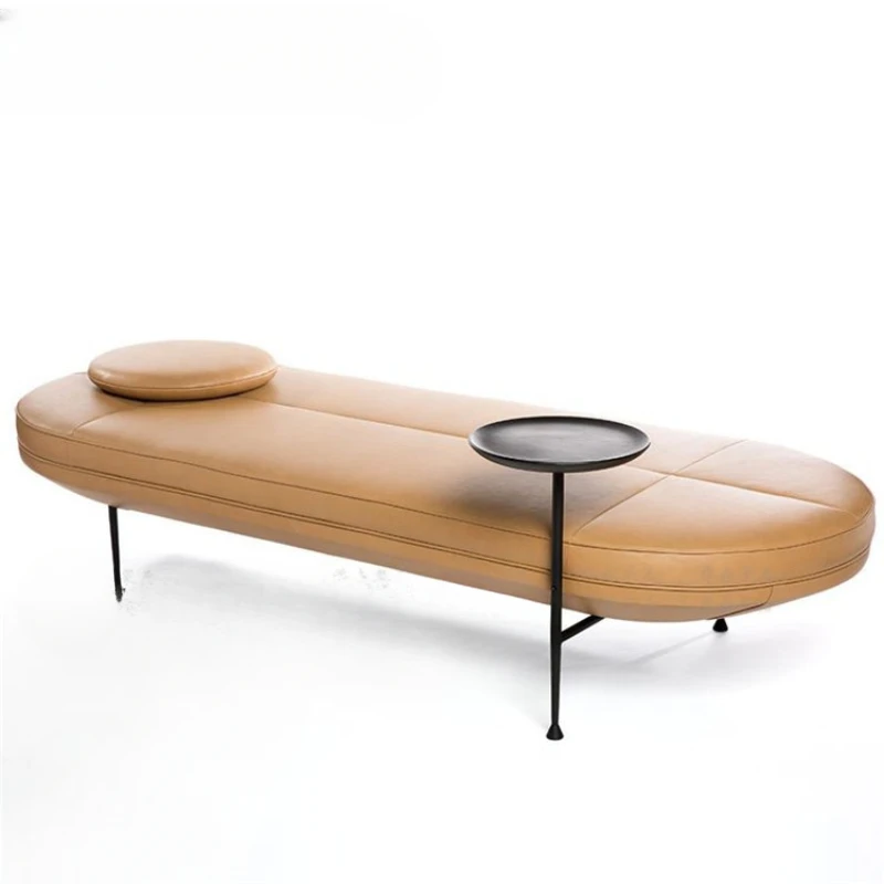 

Light luxury hall, shoe-changing stool, living room, leather with a few long strips