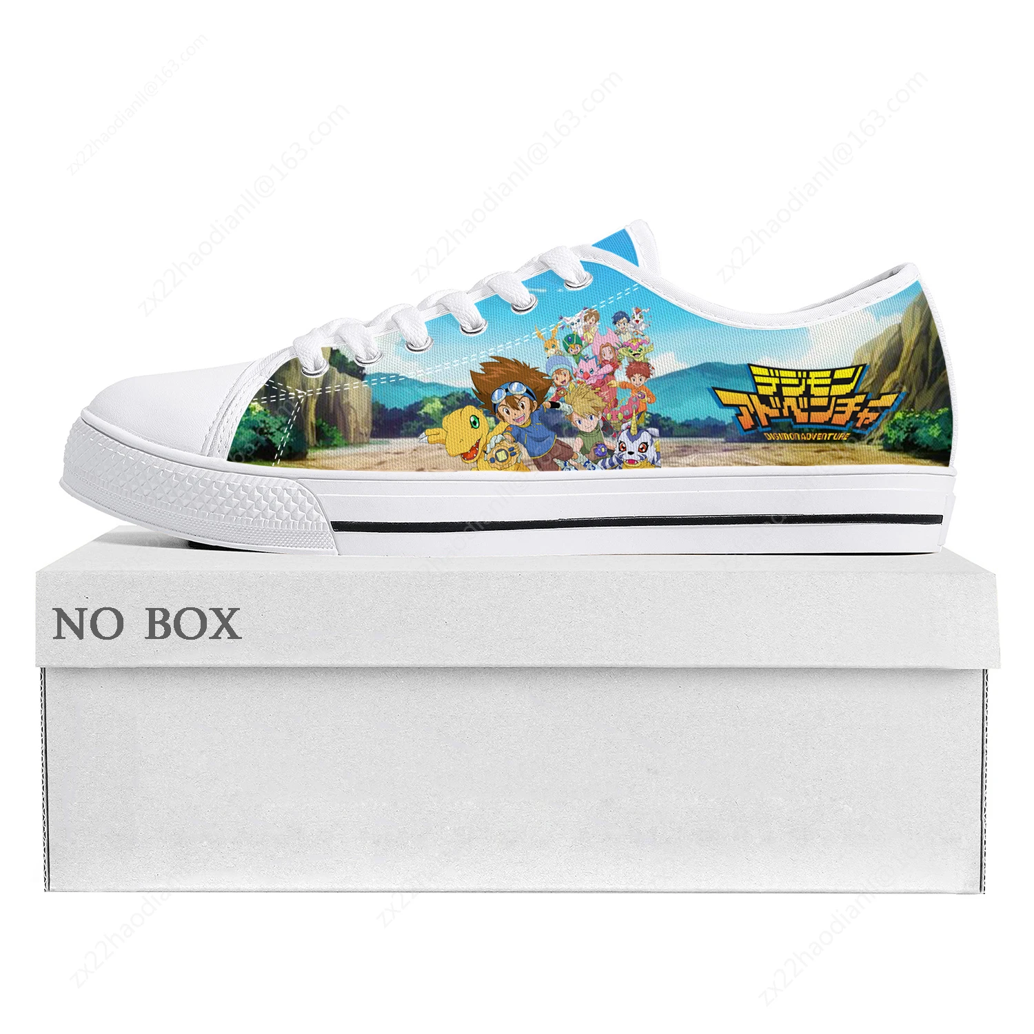 Digimon Adventure Comics Low Top Sneakers High Quality Mens Womens Teenager Canvas Sneaker Couple Shoes Custom Casual White Shoe