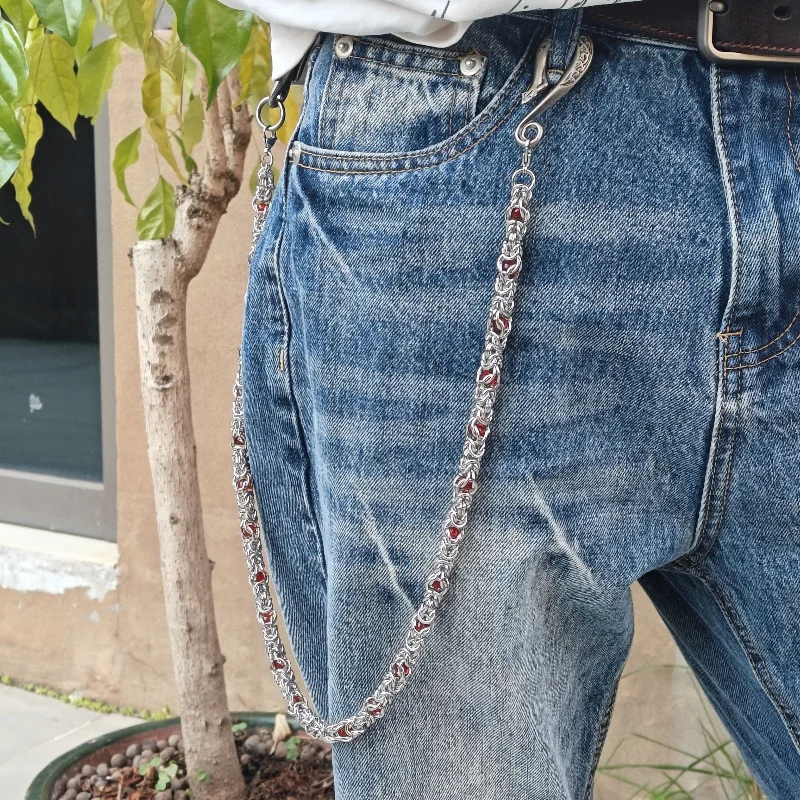 Y2K Schlangenknochen Retro-Hosenkette Street Dance Luxuriöses Schmuckstück für Männer und Frauen Taillenkette Hip Hop Punk Accessoires – Detail 34
