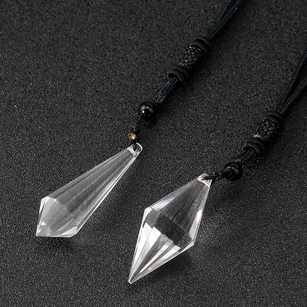 

1PC Natural Quartz Crystal Necklace Point Pendant Pendulum Aura Energy Healing Stone Reiki Meditation Choker Clavicle Jewelry