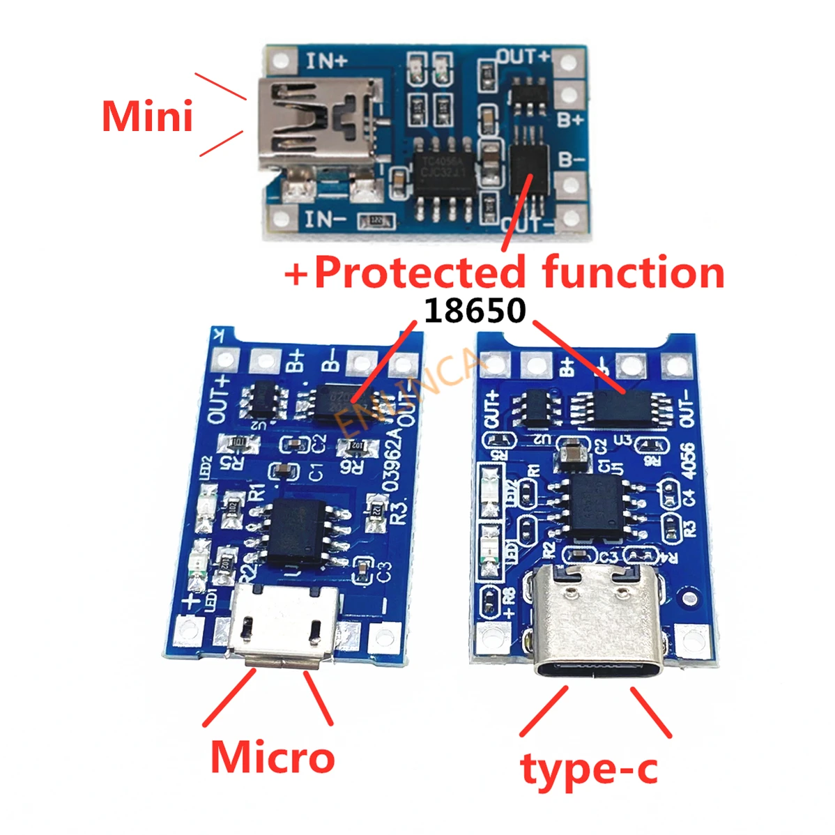 TC4056A 5V 1A Batteria Agli Ioni Di Lio Modulo Caricabatteria Micro USB Type-C Scheda Di Protezione Alimentazione 18650 Scheda Di Ricarica - Foto 3