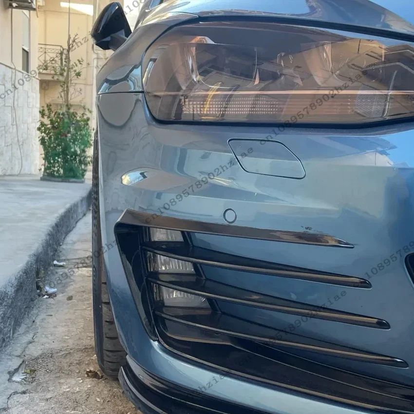 VW 골프 MK7 GTI 2013-2017 용 블랙 프론트 범퍼 에어 나이프 바디 키트 안개등 커버 에어 벤트 트림 플랩 카나드 자동차 액세서리