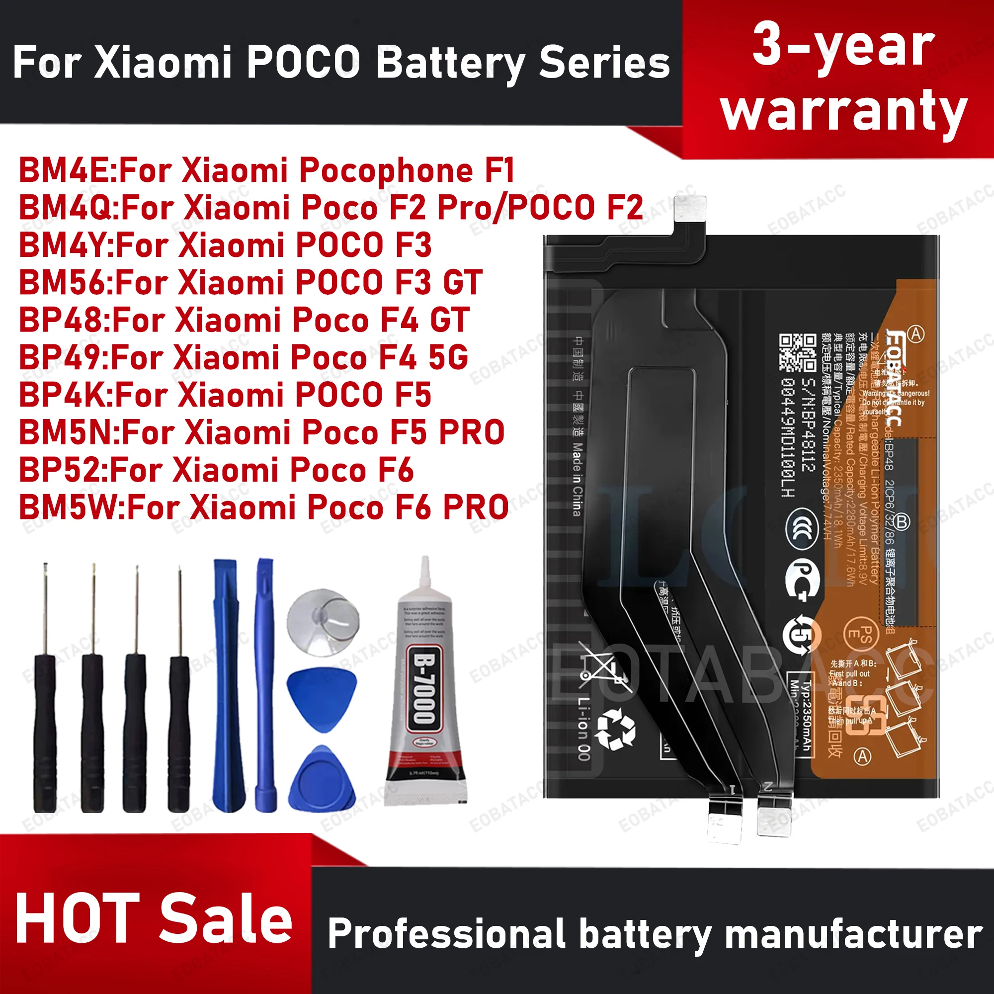 Enhanced Product Title:  
High-Performance Battery with Complimentary Tool Kit