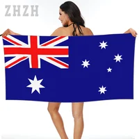 More Design Australia Flag Emblem Bath Towel Quick dry Microfiber Absorbing Soft Water Breathable Beach Swimming Bathroom 1