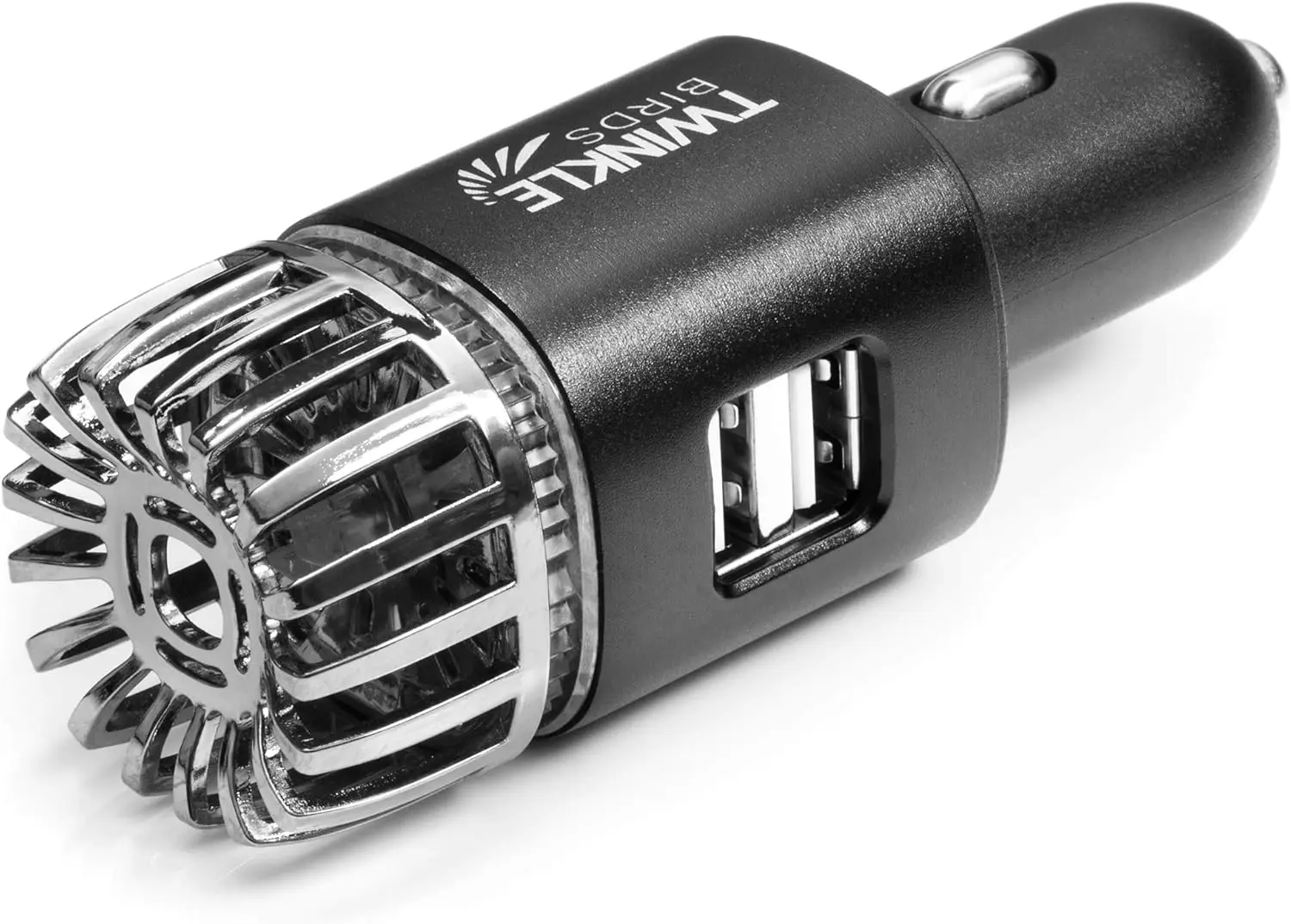 자동차 공기청정기 이오나이저 - 12V 플러그인 이온형 항균 자동차 탈취제(듀얼 USB 충전기 포함) - 연기 냄새, 애완동물 및 음식 냄새 제거
