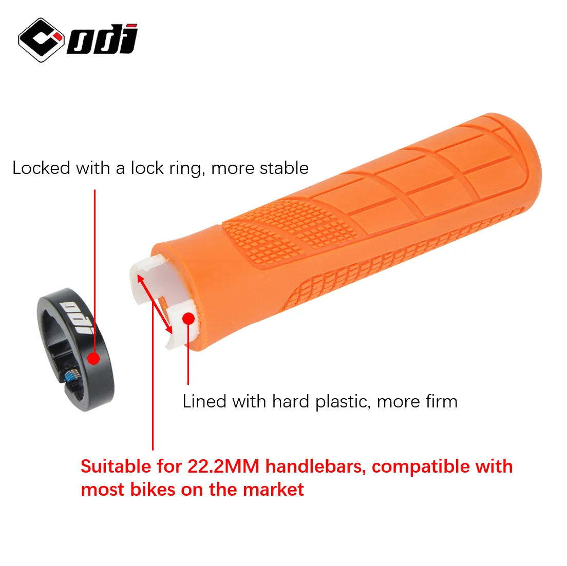 Rubber Lock-On Shockproof Non-Slip Handlebar Grips
