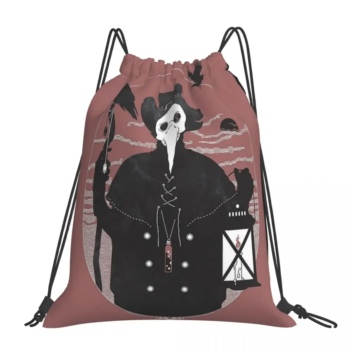 

1656 Skull Backpacks Fashion Portable Drawstring Bags Drawstring Bundle Pocket Sports Bag BookBag For Man Woman School