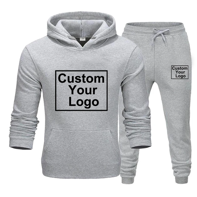 Autumn Men's Casual Tracksuit  DIY Hoodies Design Your Logo Set Sweatsuits Jogger Pant Suits Athletic Sports Casual Outfits 6