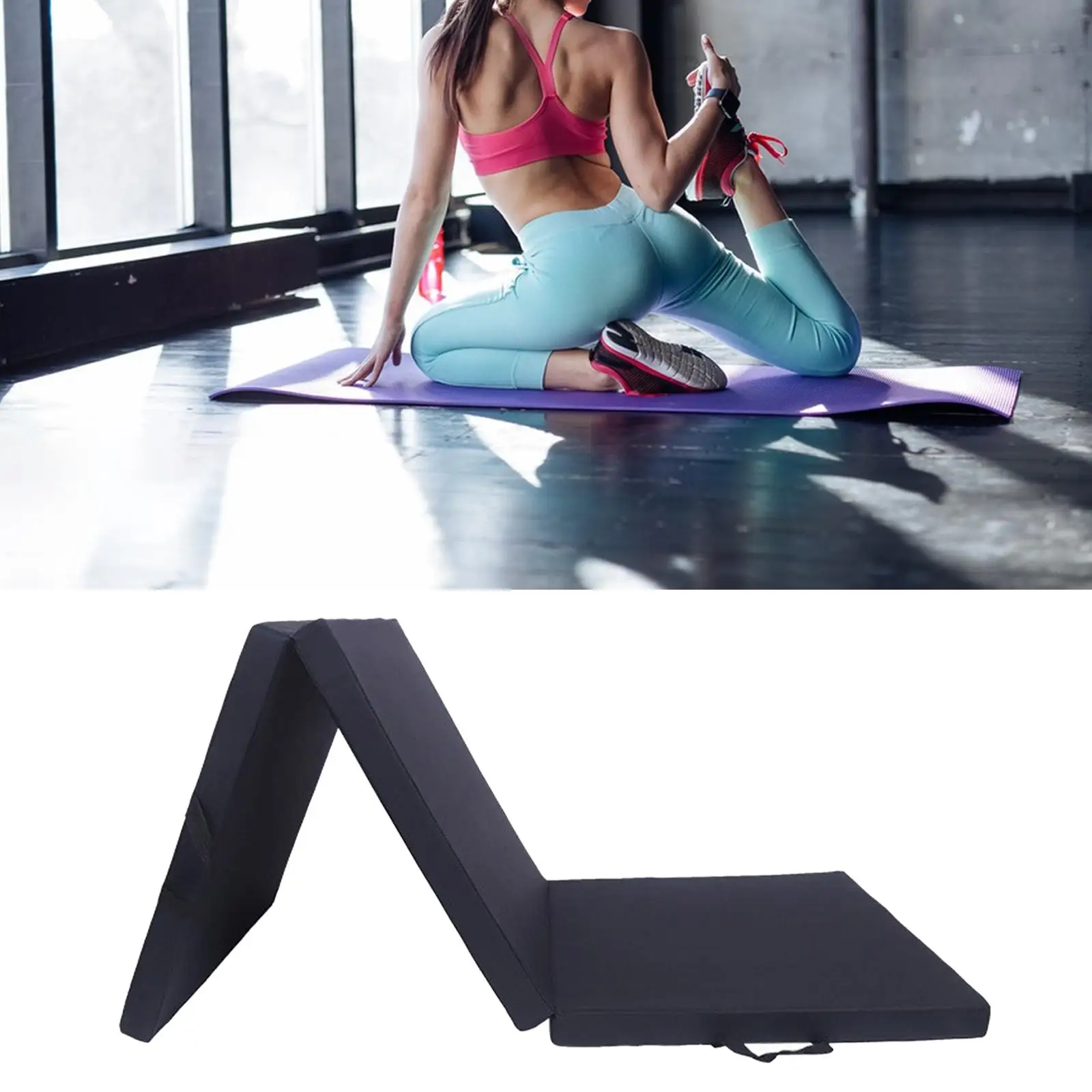 Three Fold Folding Thick Exercise Mat Yoga Pad Men Women Home Gym Yoga Mat for