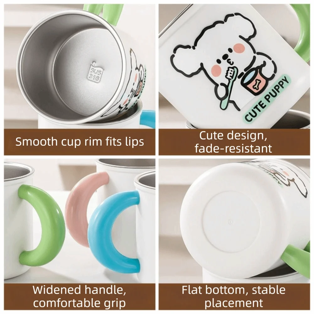 Bicchiere da bagno per bambini in acciaio inox con manico_voghion.com