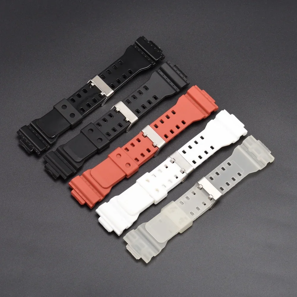 Black Silicone Replacement Bracelet Band Strap, 16mm Width