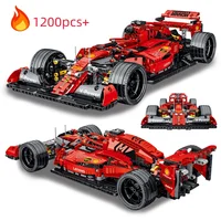 2024 New Technical Formula F1 Racing Car Building Blocks Set Model MOC Assembly Vehicle Bricks Kids Toys for Boys Christmas Gift 1