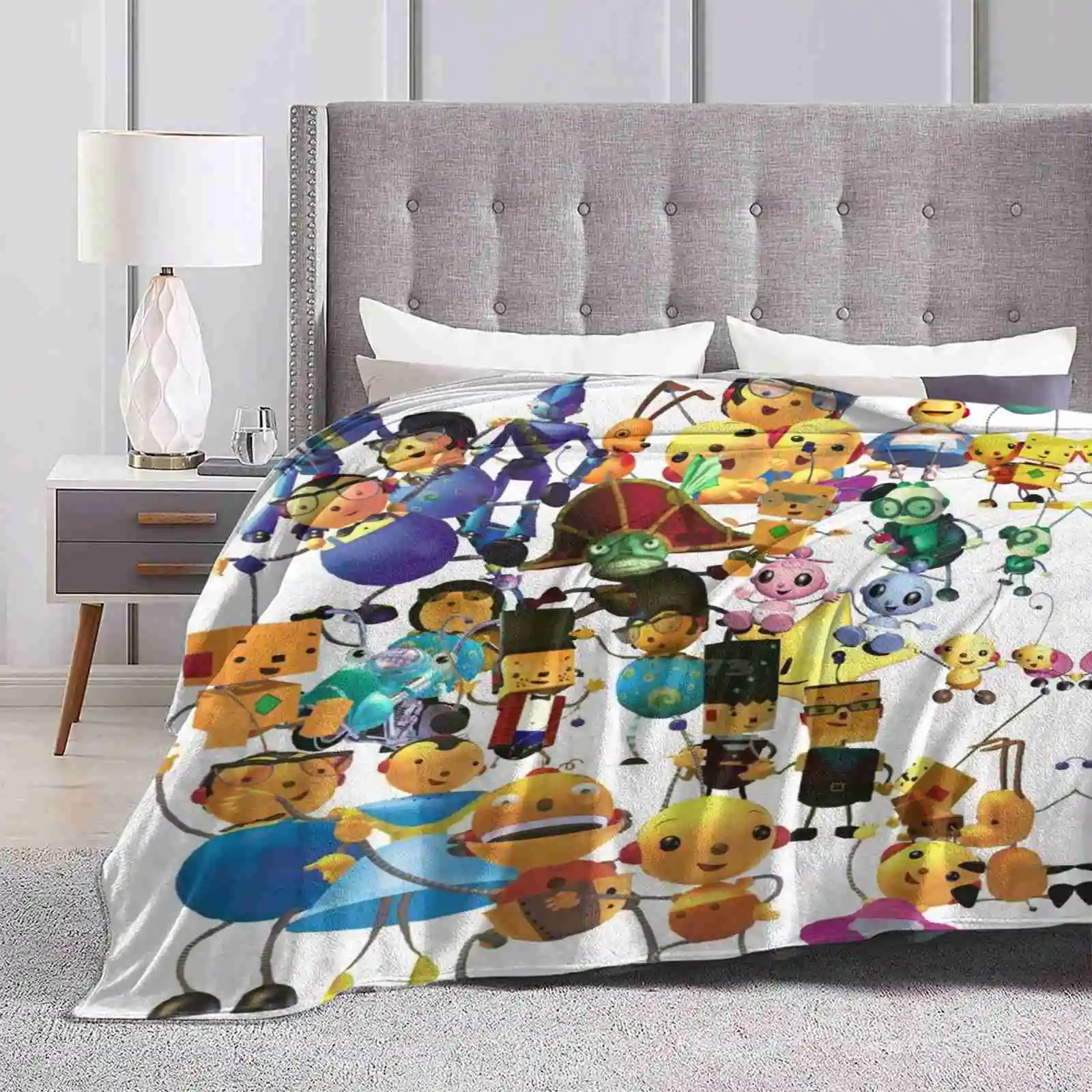 Rolie Polie Olie Group Shot Design Quattro Stagioni Confortevole Caldo Morbido Tiro Coperta Rolie Polie Olie Zowie Playhouse Retro Cbc