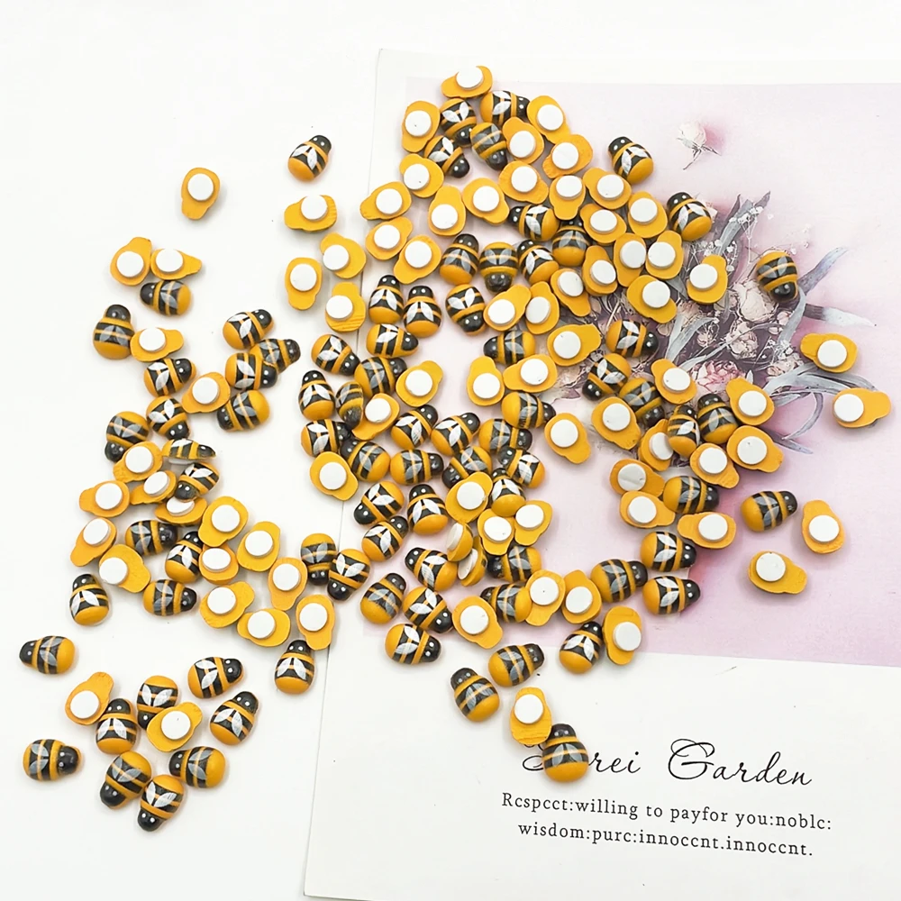 Wooden Mini Bee Ladybugs Stickers 100pcs 10x13mm Self Adhesive Red Painted DIY Craft Scrapbooking Home Garden Party Decoration wooden stickers