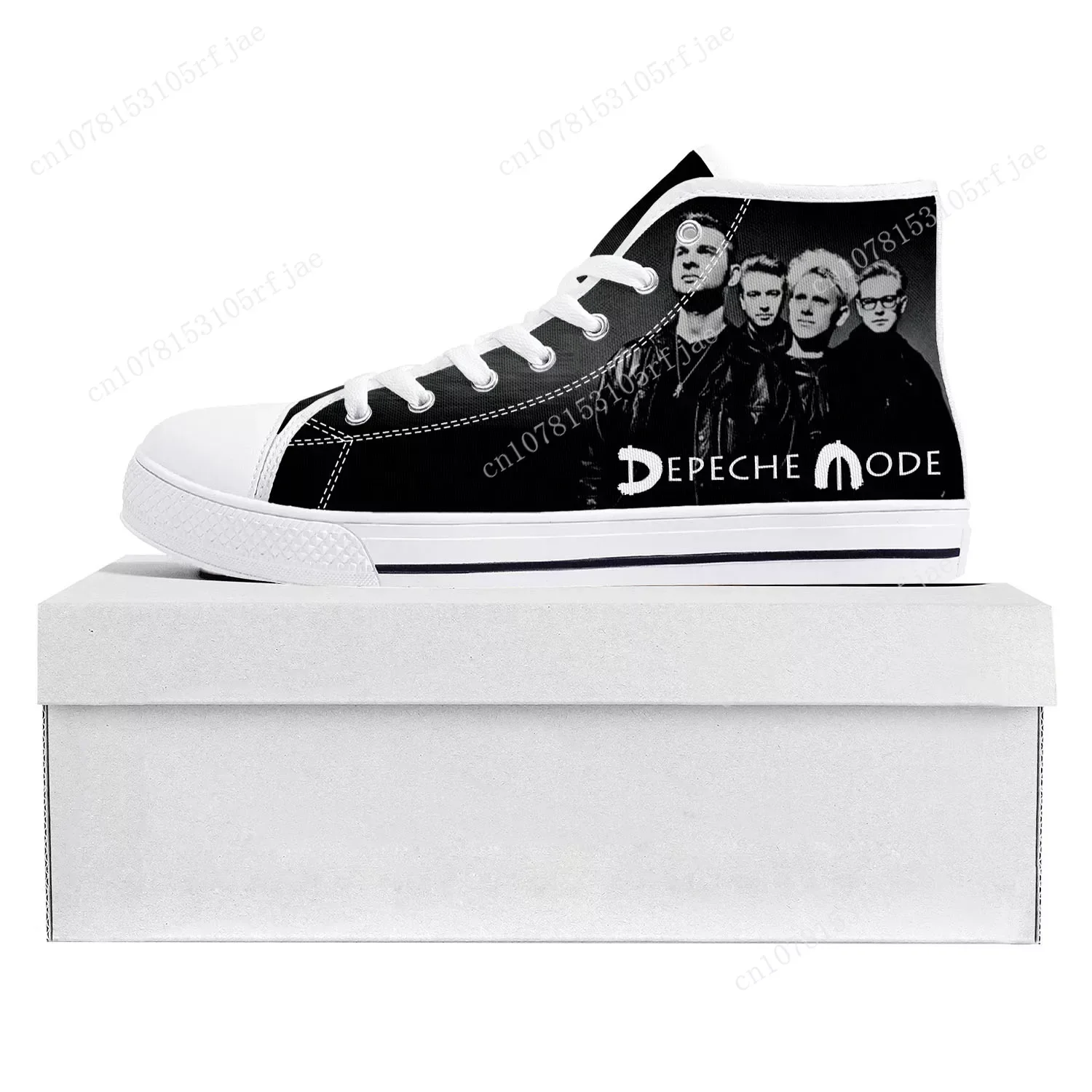 Depeche Rock Band Mode High Top High Quality Sneakers Mens Womens Teenager Canvas Sneaker Casual Couple Shoes Custom Shoe White