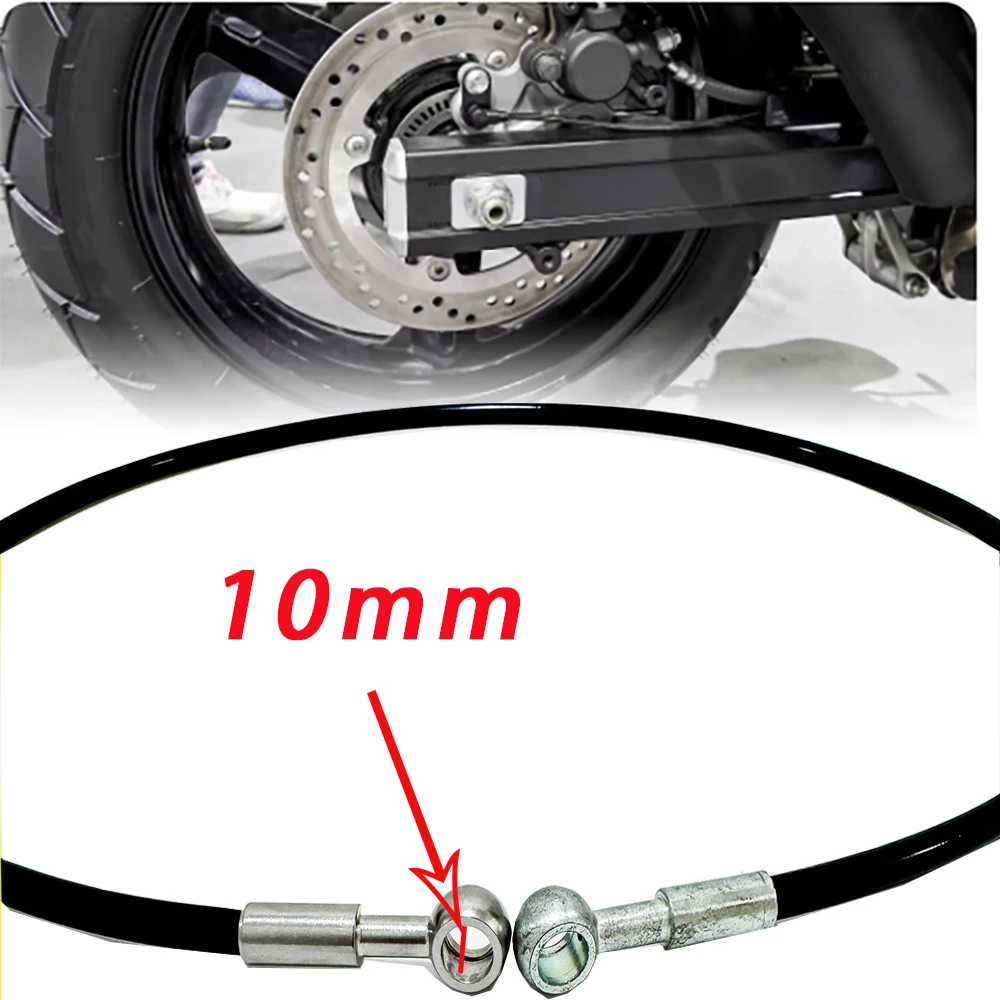 Black 10cm-500cm Hydraulic Brake Hose For Motorcycles, Universal 0 &deg; -28 &deg; -90 Multi Angle Optional Stainless Steel Hose