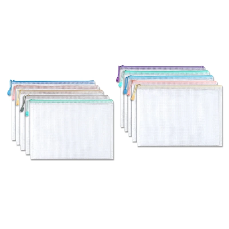 

5/10/20Pcs Clear File Folder Letter Size File Bags File Wallet Zippered Receipt Wallet Document Folder Bag for Student