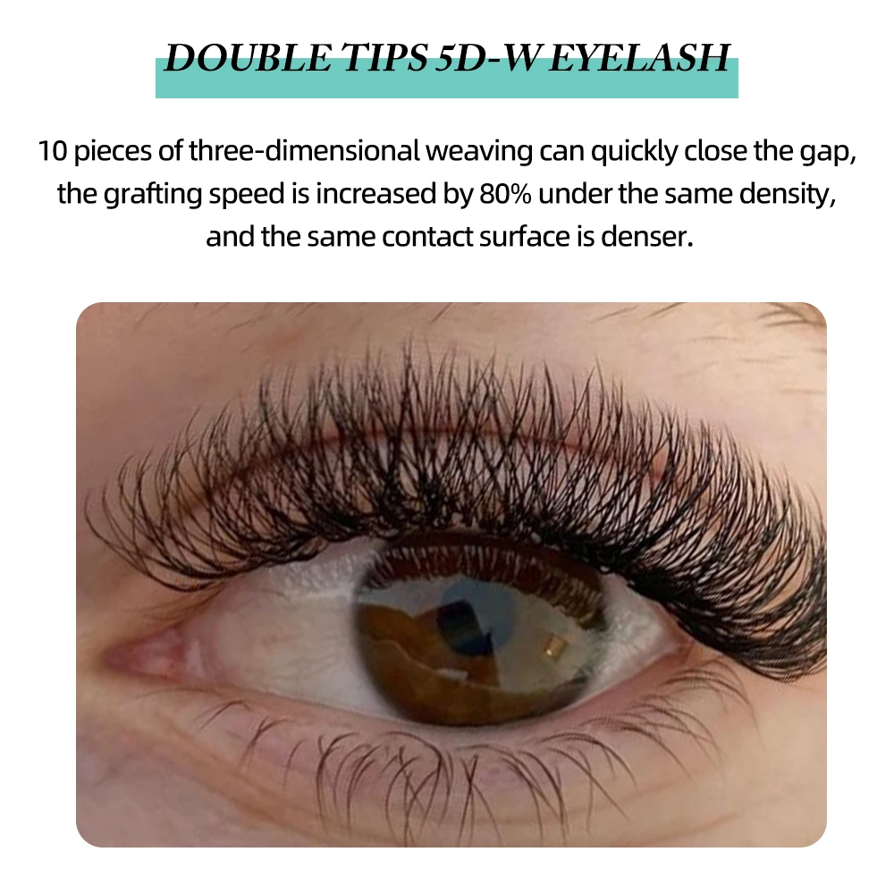Yelix 더블 레이어 속눈썹 익스텐션, 사전 제작 팬, 개별 속눈썹, 이집트 볼륨, 6D, 7D, 8D, 10D-W 모양