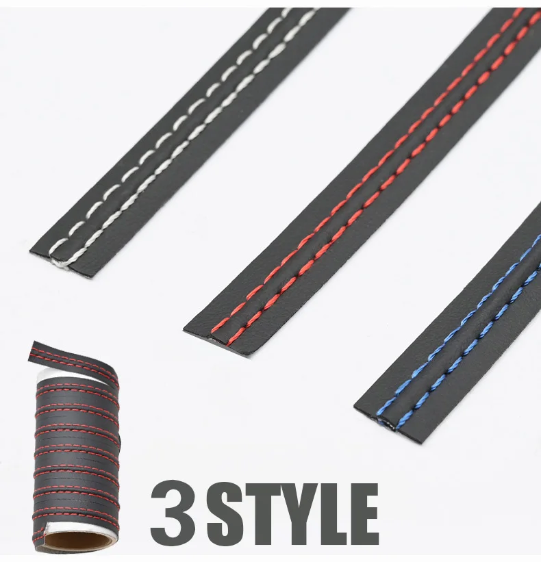 Car Moulding Decoration Luxury Car Mouldings Trim Pu Leather Braid Decorative Line Strip Door Dashboard Sticker Car Interior DIY Strips Universal