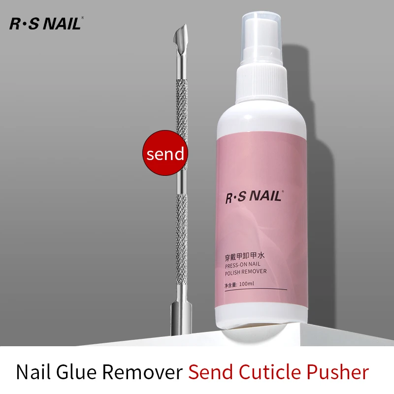 RS NAIL 100ml Nail Glue Remove For Press On Nails False Nail Tips Spray Type UV Soak Off Solid Adhesive Fake Nail Removing Tool