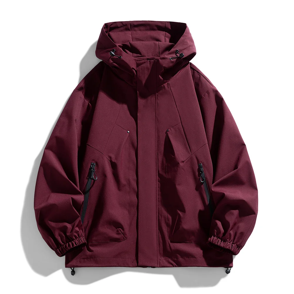 Windproof Waterproof Jacket - Plus Size Workwear Coat With Breathable Zipper Closure