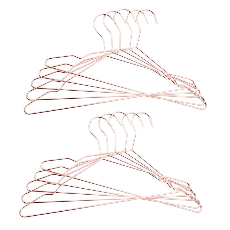 

17 дюймовые сверхпрочные вешалки для одежды из розового золота, вешалки для пальто, вешалки для костюмов с насечками (10 шт. в упаковке)
