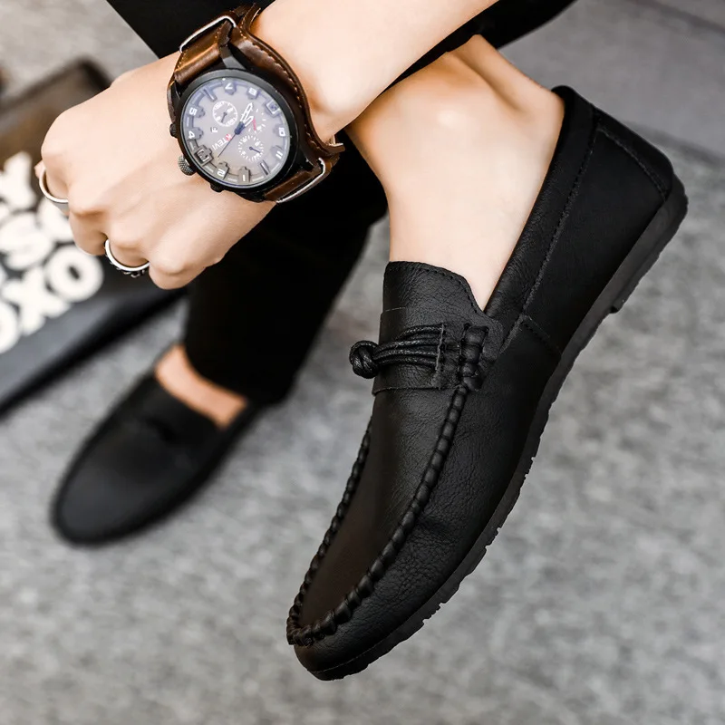 Men Loafers Shoes Man 2023 Fashion Comfy Slip-on Drive Moccasins Footwear Male Brand Leather Boat Shoes Men Casual Shoes