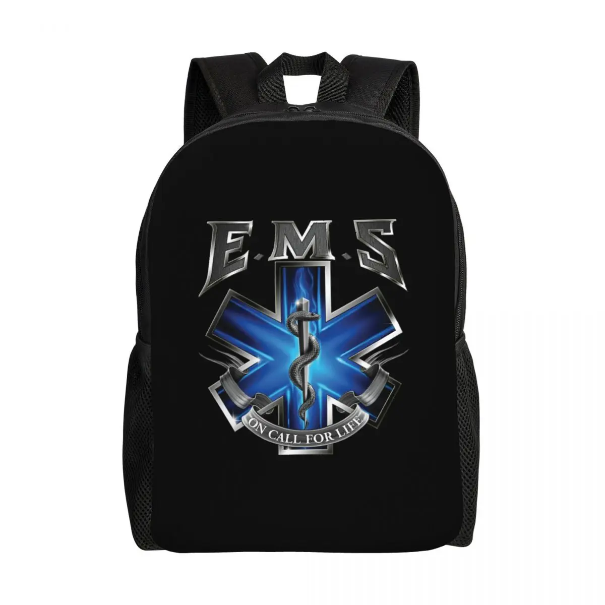 

Ems Star Of Life Backpacks for Men Women School College Student Bookbag Fits 15 Inch Laptop Emt Paramedic Medical Bags