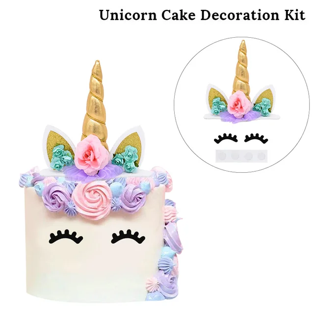 1Set Rainbow Unicorn Balloon 32 inch Number Foil Balloons 1st Kids Unicorn Theme Birthday Party Decorations Baby Shower Globos 1set cake decor