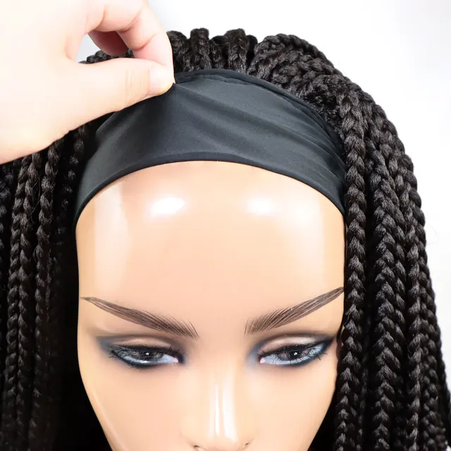 Synthetic Crochet Braid Hair Headband Wigs for Africa Black Women 20 30 Long Knotless 3s Box