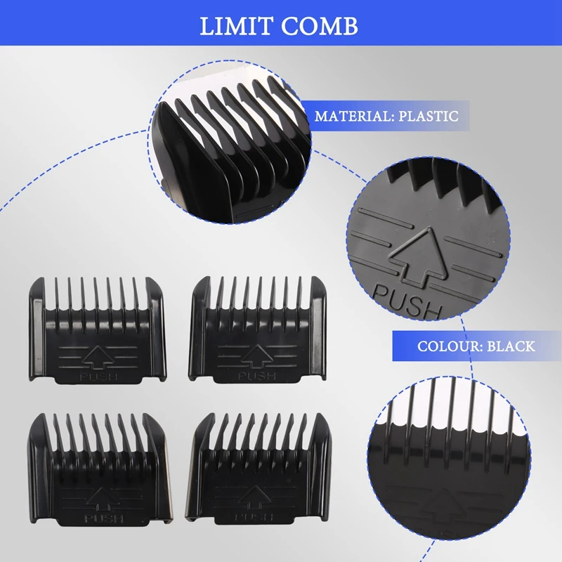 Hot Electric Clipper Accessories,4Pcs Cut Clipper Limit Comb Guide Attachment Size Barber Replacement 2