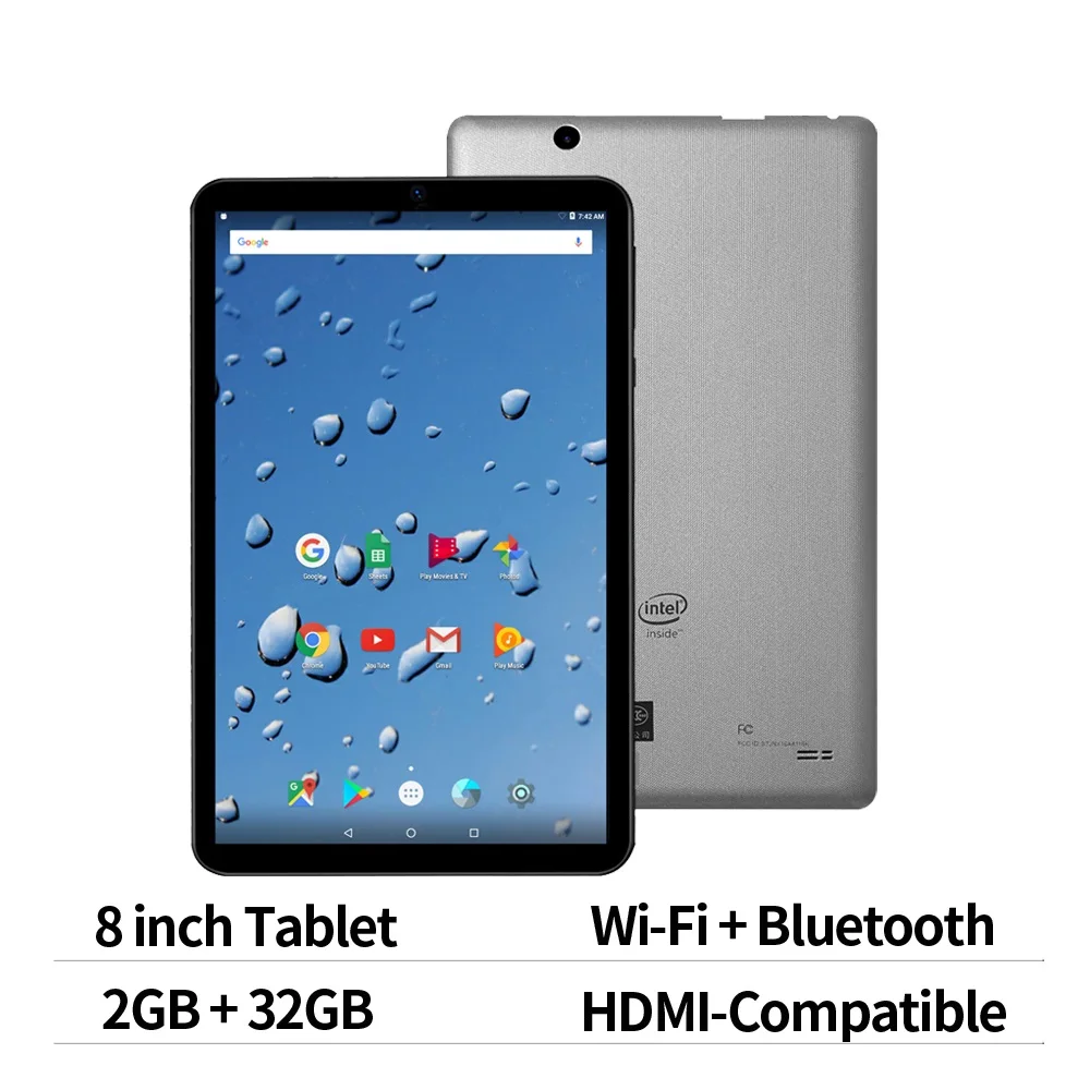 Tablette PC Android de 8 pouces, avec Wi-Fi, Bluetooth, Google