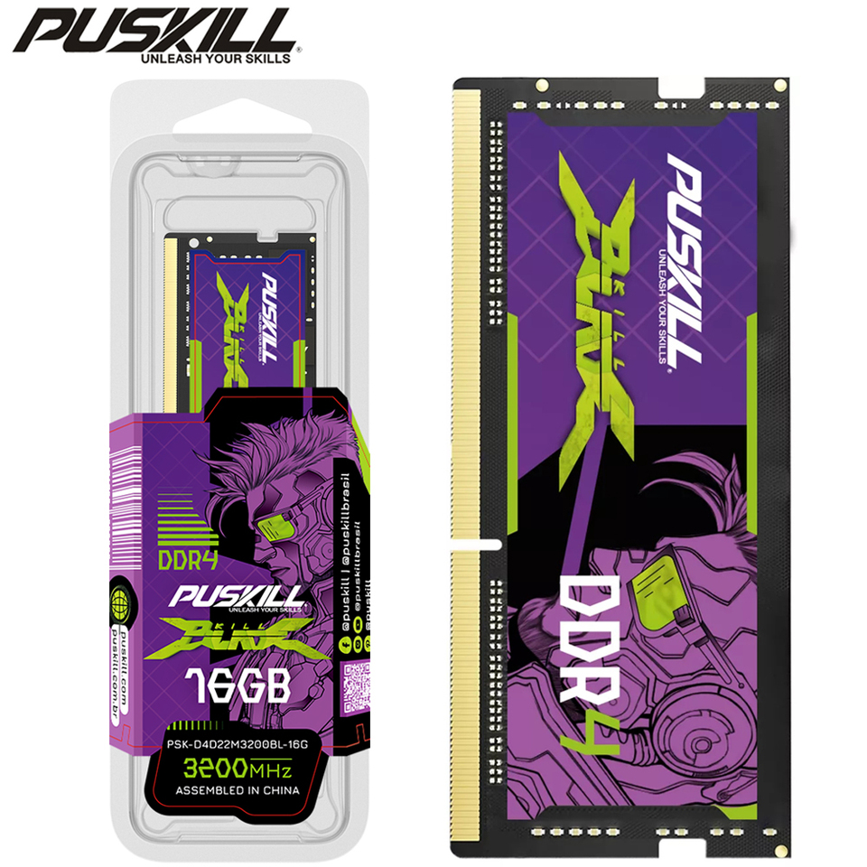 PUSKILL Notebook DDR4 RAM 16GB 3200MHz 2666MHz 2400MHz  260-PIN 1.2V Sodimm Laptop Memory