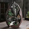 1pc, Smoke Waterfall Backflow Incense Burner Creative Home Decor Incense Holder Portable Resin Censer Mountain River Handicraft 1