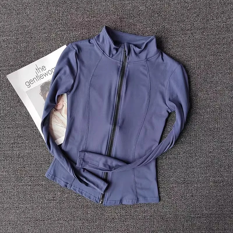 Women's Slim Fit Long Sleeve Sports Jacket Zip Fitness Yoga Workout Running Cardigan Warm Gym Activewear Top 3