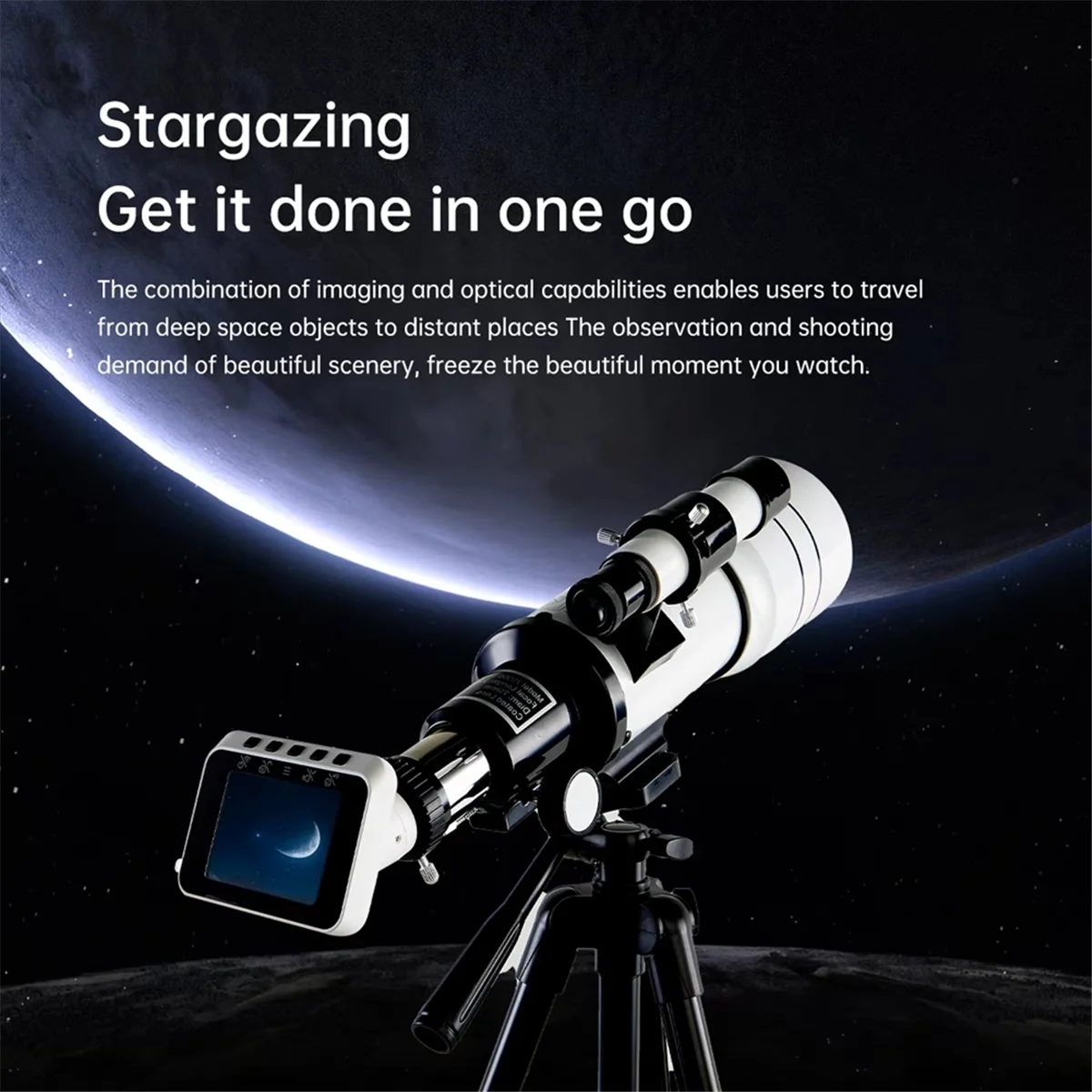 A04R-30070 WIFI Electronic Eyepiece for Astronomical Telescope Monocular 70MM Large-Aperture for Stargazing Bird Watching