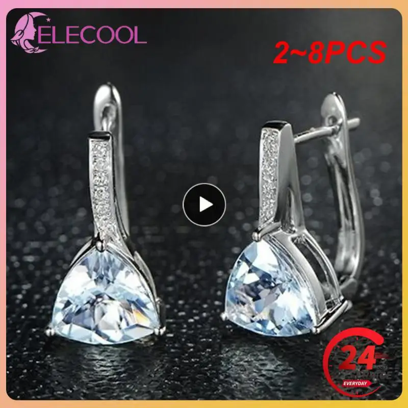 

Женские серьги-гвоздики серебряного цвета, 2-8 шт.