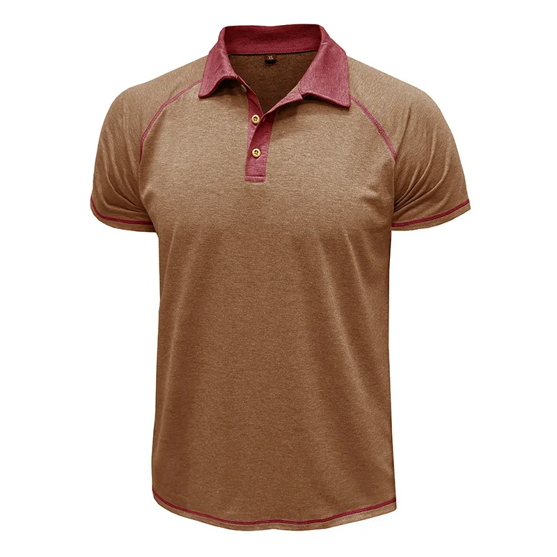 Modisches graues Herren-Poloshirt mit kontrastierenden blauen Details, ideal für Freizeitsport und halbformelle Anlässe – Detail 23