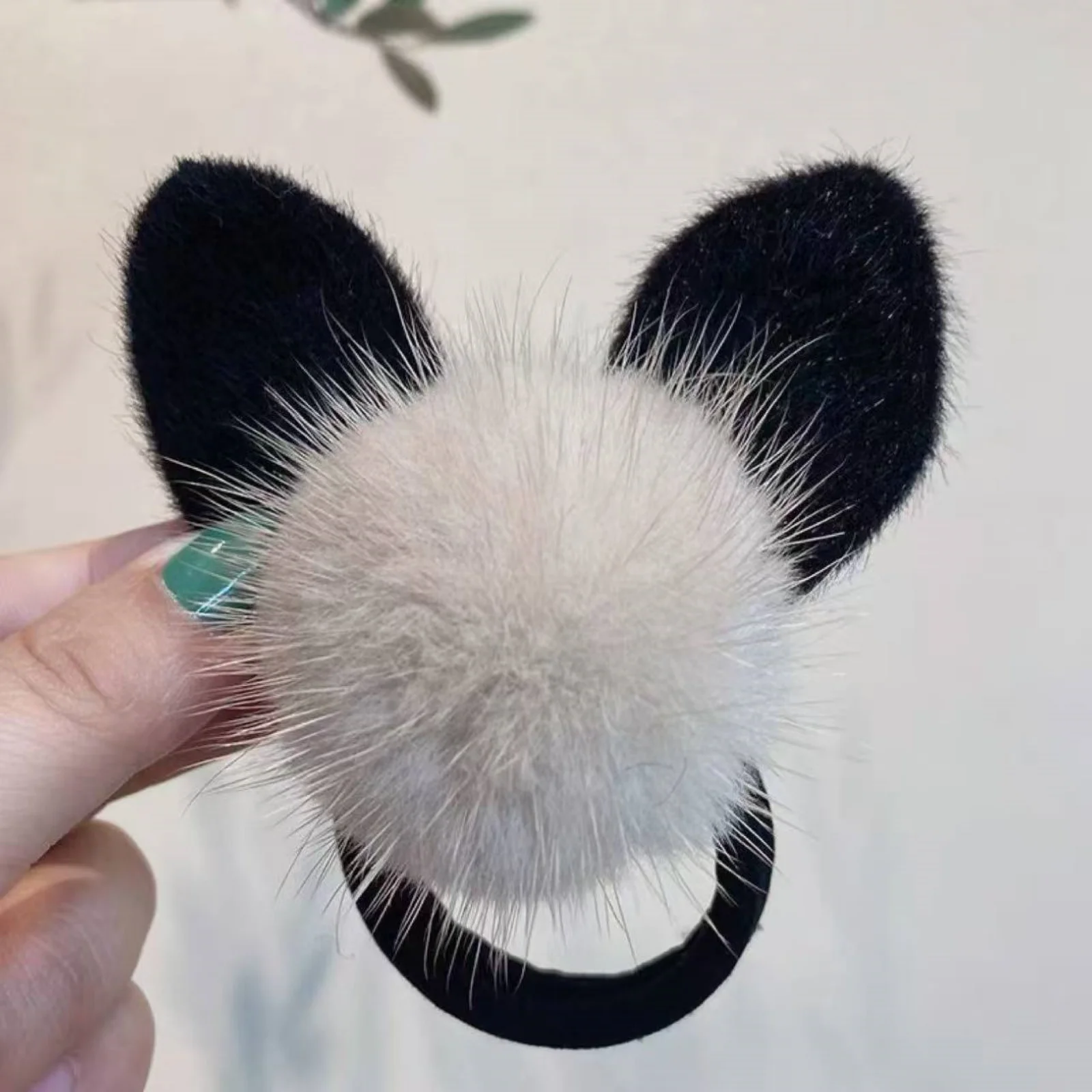 1PC Cute Fuzzy Animal Ear Scrunchies Set, Leopard & Bunny Ear Hair Ties, Soft Fluffy Hair Accessories For Women