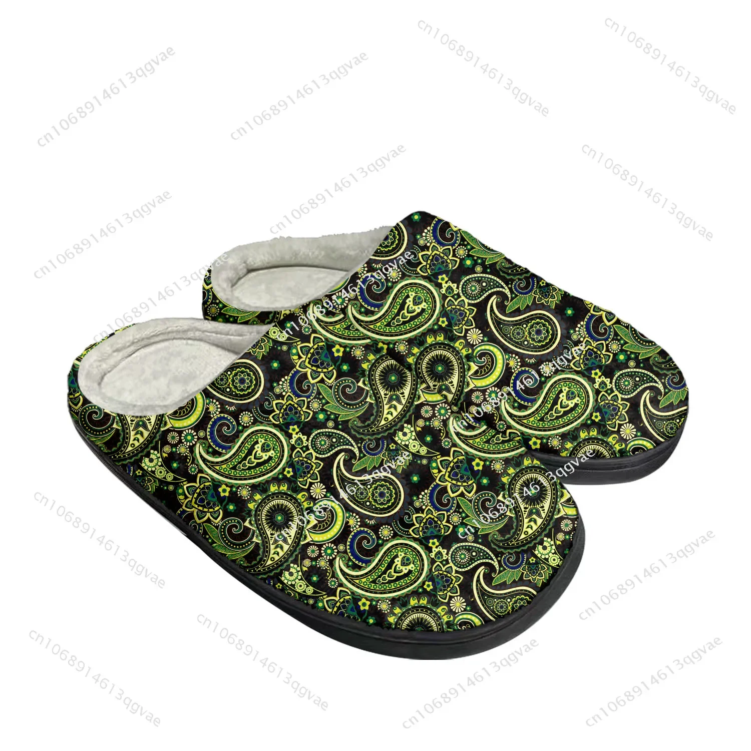 Paisley Print Gifts Home Cotton Slippers High Quality Mens Womens Plush Bedroom Casual Keep Warm Shoe Customized Thermal Slipper