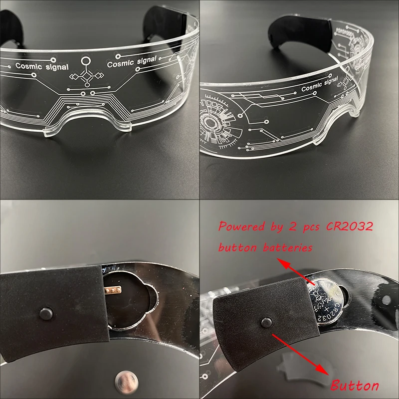 2026 Beliebte Leuchtende Futuristische Brille LED Neon Acryl-Brille Leuchtende Cyberpunk Bar-Party-Brille Geburtstags-Club-Requisiten – Detail 21