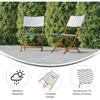 Ciel Two Piece Folding French Bistro Chairs - Navy and White PE Rattan - Natural Finish Metal Frames - Indoor/Outd 5