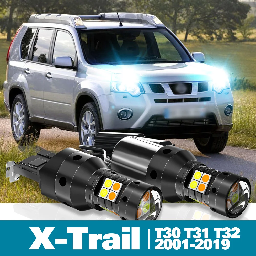 2xLEDDualModeTurnSignalDaytimeRunningLightDRLForNissanX