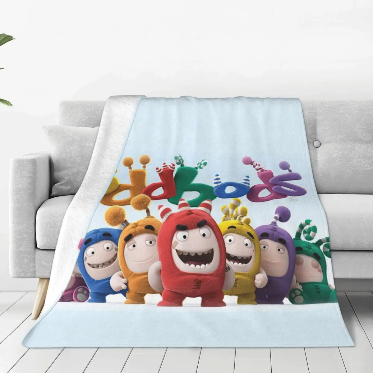 

Sixod Oddbods TV Animation Blanket Cartoon Cute kids Fuzzy Throw Blanket Airplane Travel Personalised Ultra-Soft Warm Bedsprea