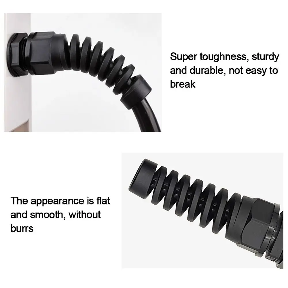 Soft Thread Cable Gland Connector Flexible Spiral Strain Relief Protector For Mechanical Control Boxes Nylon Anti-bending Joint