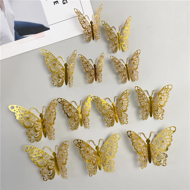 Tianorcan 80 Pezzi 3D Adesivi murali farfalla, 4 stili Adesivi farfalle Decorazioni delle stanze per Home DIY Camera da letto Decorazione per feste